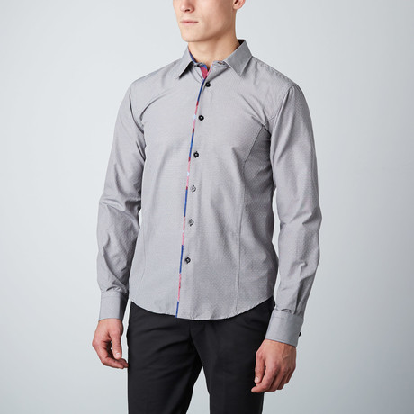 Jacquard Button-Up Shirt // Grey (S)