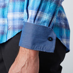 Floral Plaid Button-Up Shirt // Blue (2XL)
