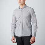 Floral Pinstripe Button-Up Long Sleeve Shirt // Black + White (S)