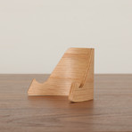 Plywood Business Card Holder + Phone Stand (Oak)