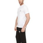 Diamond Short Sleeve Cotton Pajama Set // White + Black (S)