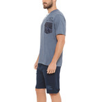 Notch Jersey Tee + Short Set // Jeans + Dark Blue (S)