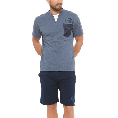 Notch Jersey Tee + Short Set // Jeans + Dark Blue (S)