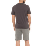 Notch Jersey Tee + Short Set // Dark Grey + Medium Melange Grey (S)