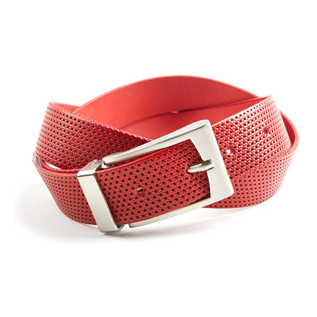 Perforated Belt // Red (Size 34")