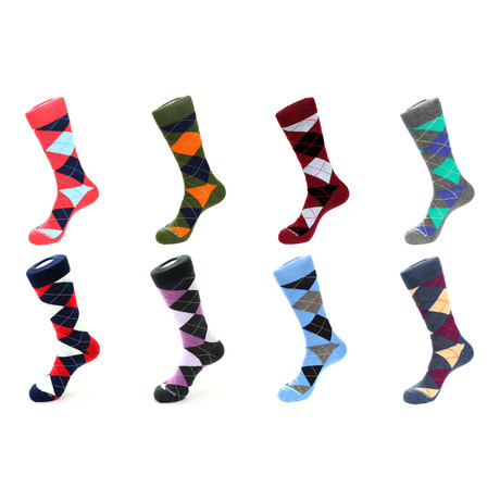 Dress Socks // Argyle // Pack of 8