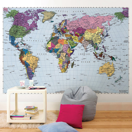 World Map Wall Mural