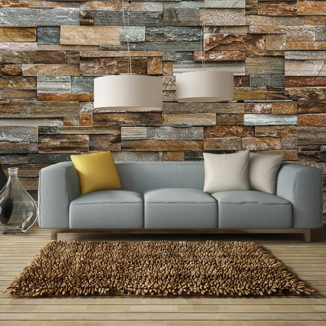 Colorful Stone Wall Mural