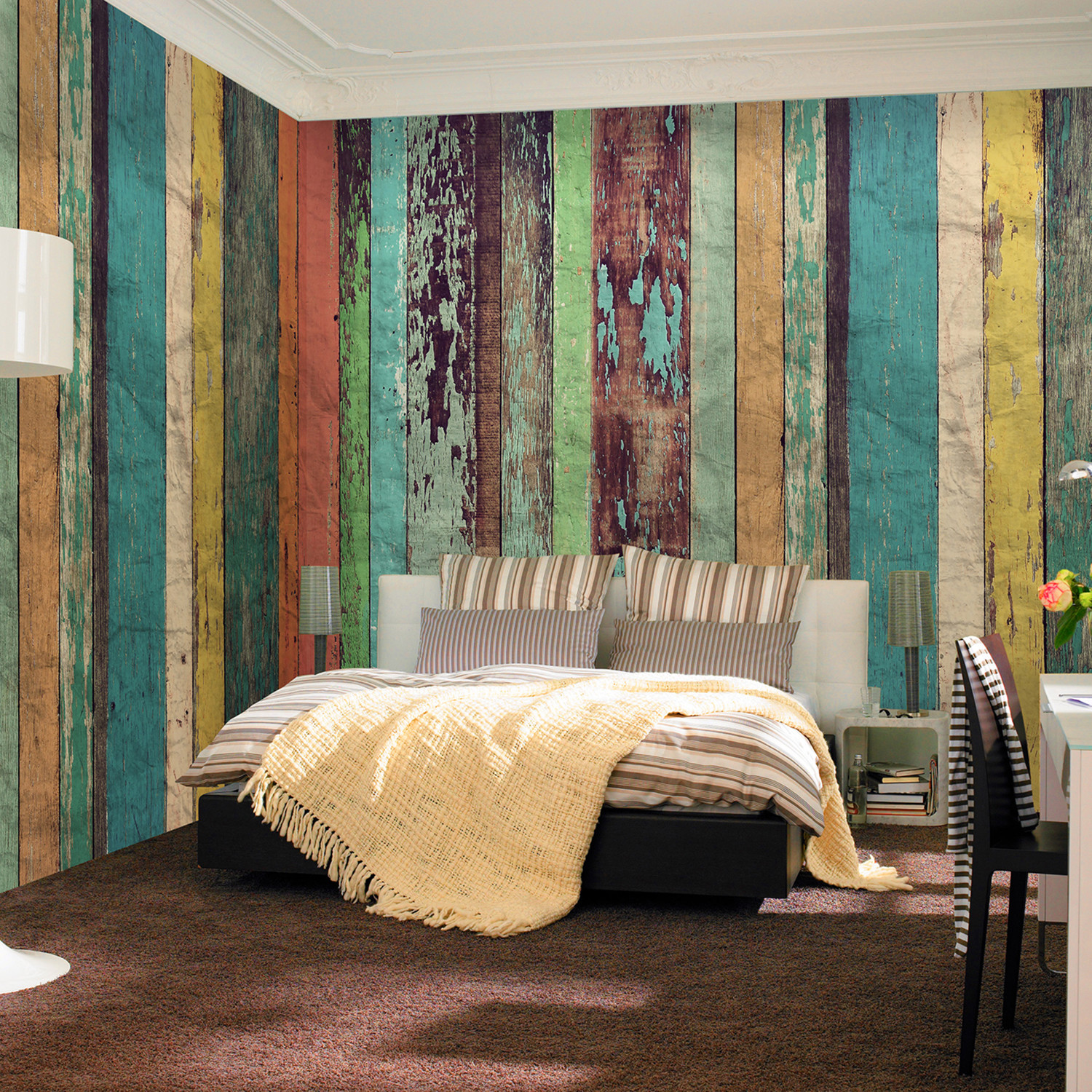 Colored Wood Wall Mural - Brewster Home Fashions - Touch of Modern