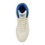 Quilts Mid Sneaker // White + Royal Blue (US: 10)