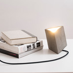 Protos Triangle Concrete Table Lamp (Black Cord)