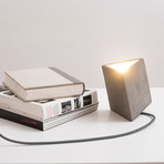 Protos Triangle Concrete Table Lamp (Black Cord)
