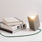 Protos Triangle Concrete Table Lamp (Black Cord)