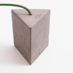 Protos Triangle Concrete Table Lamp (Black Cord)