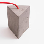 Protos Triangle Concrete Table Lamp (Black Cord)