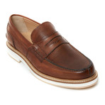 Textured Penny Loafer // Brown (Euro: 40)