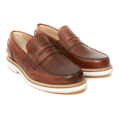 Textured Penny Loafer // Brown (Euro: 40)