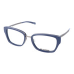 Thick Inlaid Wing Rim Rectangle Metal Frame // Navy + Gunmetal