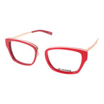 Thick Inlaid Wing Rim Rectangle Metal Frame // Red + Gold