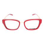 Thick Inlaid Wing Rim Rectangle Metal Frame // Red + Gold