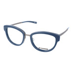 Thick Inlaid Wing Rim Rounded Rectangle Metal Frame // Navy + Gunmetal