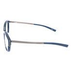 Thick Inlaid Wing Rim Rounded Rectangle Metal Frame // Navy + Gunmetal