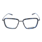 Inlaid Metal Rim Square Frame // Blue + Black