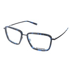 Inlaid Metal Rim Square Frame // Blue + Black