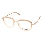 Thick Inlaid Metal Rim Square Frame // Beige + Gold