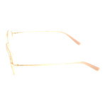 Thick Inlaid Metal Rim Square Frame // Beige + Gold