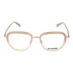 Thick Inlaid Metal Rim Square Frame // Beige + Gold