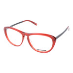 Unisex Oversized Thick Rim Temple Winged Optical Frames // Red + Black