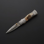 Sheep Horn Folding Stiletto Dagger