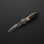 Sheep Horn Folding Hunter Dagger