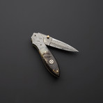 Sheep Horn Folding Hunter Dagger