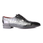 Croc Embossed Captoe Oxford Brogue // Black (Euro: 41)