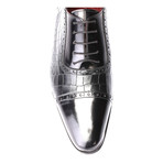 Croc Embossed Captoe Oxford Brogue // Black (Euro: 41)