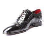 Croc Embossed Captoe Oxford Brogue // Black (Euro: 41)