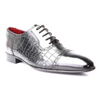 Croc Embossed Captoe Oxford Brogue // Black (Euro: 41)