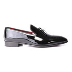 Patent Perforated Toe Tassel Loafer // Black (Euro: 43)