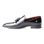 Patent Perforated Toe Tassel Loafer // Black (Euro: 43)