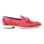 Suede Top-Stitched Tassel Loafer // Bordeaux Suede (Euro: 39)