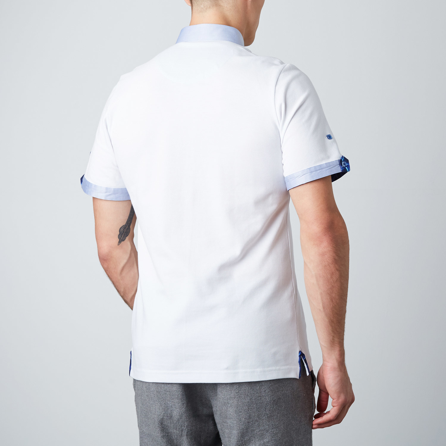 Woven Trim Polo // White (S) - Maceoo - Touch of Modern