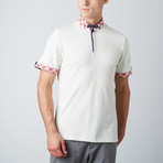 Check Trim Polo // White (L)