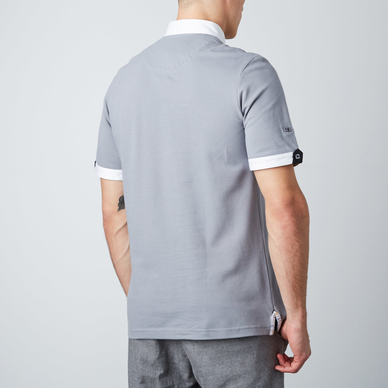 Contrast Trim Polo // Grey (S) - Maceoo - Touch of Modern