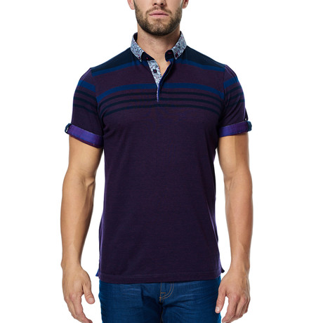 Striped Polo // Purple (S)