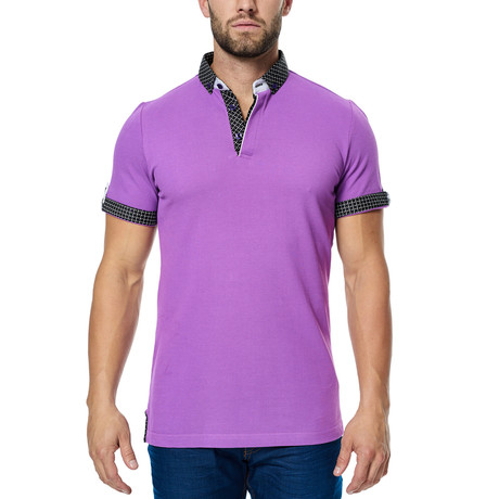 Dotted Trim Polo // Purple (S)