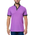 Dotted Trim Polo // Purple (S)