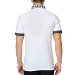 Patterned Trim Polo // White (XL)