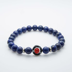 Lapis Lazuli + Hematite Beaded Bracelet // Navy